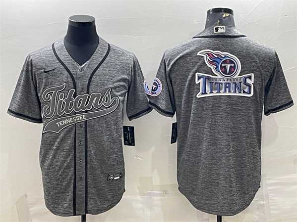 Men's Tennessee Titans Gray Team Big Logo With Patch Cool Base Stitched Baseball Jersey,We sell and wholesale Men's Tennessee Titans Gray Team Big Logo With Patch Cool Base Stitched Baseball Jersey on line form chian!